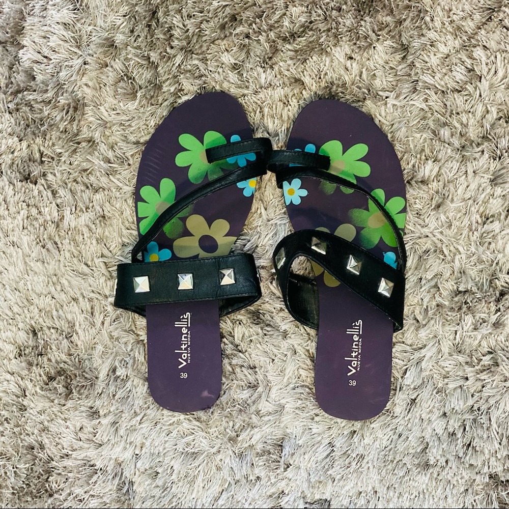 Leather studded sandals